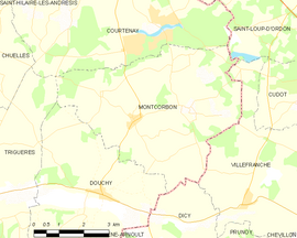 Mapa obce Montcorbon