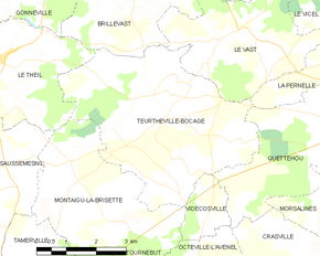 Poziția localității Teurthéville-Bocage