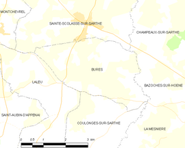 Mapa obce Bures