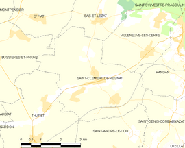 Mapa obce Saint-Clément-de-Régnat