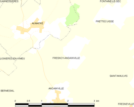 Mapa obce Fresnoy-Andainville