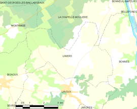 Mapa obce Liniers