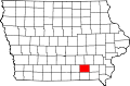 Map of Iowa highlighting Wapello County.svg