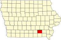 Map of Ajova highlighting Wapello County