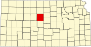 Map of Kansas highlighting Russell County Map of Kansas highlighting Russell County.svg