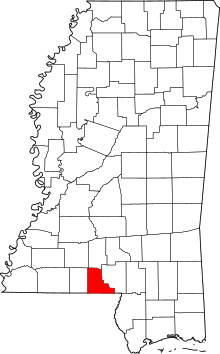 Harta e Walthall County në Mississippi