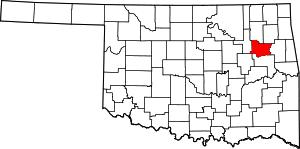 Map of Oklahoma highlighting Wagoner County.svg