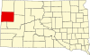 Kaart van South Dakota met de nadruk op Butte County.svg