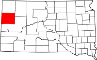 Map of South Dakota highlighting Butte County.svg