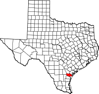 Locatie van San Patricio County in Texas