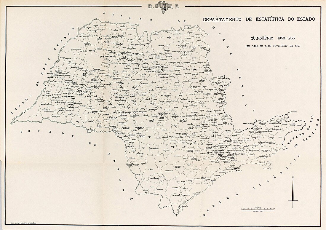 Lista de municípios de São Paulo por área (1959)