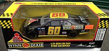 A diecast model of Mark Martin's No. 60 Busch car from the 1990s. Mark Martin Winn Dixie Car (8721038519).jpg