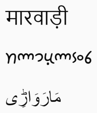 <span class="mw-page-title-main">Marwari language</span> Language spoken in Rajasthan, India
