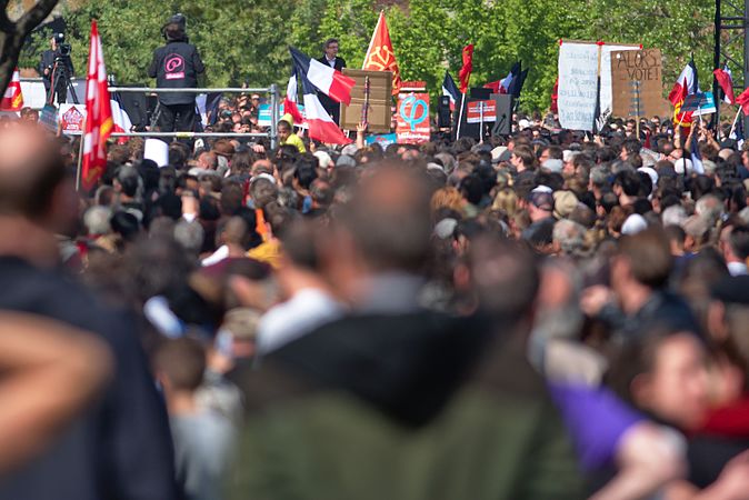 Français : Meeting politique de Jean-Luc Mélenchon à la prairie des Filtres de Toulouse, le 16 avril 2017. English: Political meeting of Jean-Luc Mélenchon in Toulouse, on 16 April 2017.