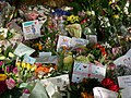 Memorials to Queen Elizabeth II in Green Park in 2022.