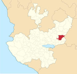 Vị trí của đô thị trong bang Jalisco