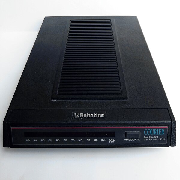 USRobotics Courier external modem had a DB-25 connector that used the Ring Indicator signal to notify the host computer when the connected telephone l