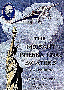 An advertising poster for the early flying exhibition team, the Moisant International Aviators Moisant-John 03.jpg