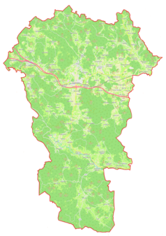 Mapa konturowa gminy Ivančna Gorica, blisko prawej krawędzi u góry znajduje się punkt z opisem „Bratnice”