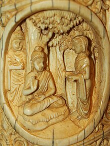 Nanda before Buddha Roundel 38 buddha ivory tusk.jpg