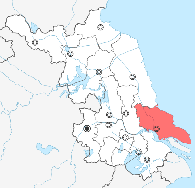 Letak Nantong di Jiangsu