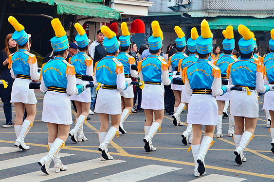 The back view of a band at the 23rd Chiayi City International Band Festival, Taiwan