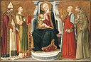Neri di Bicci - The Madonna and Child with a Bishop Saint, Saints Catherine of Alexandria, Margaret of Antioch and Francis of Assisi.jpg