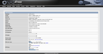 The NAS4Free status page of the WebGUI