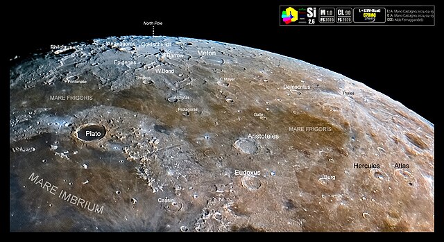 Meton crater, at the top of image