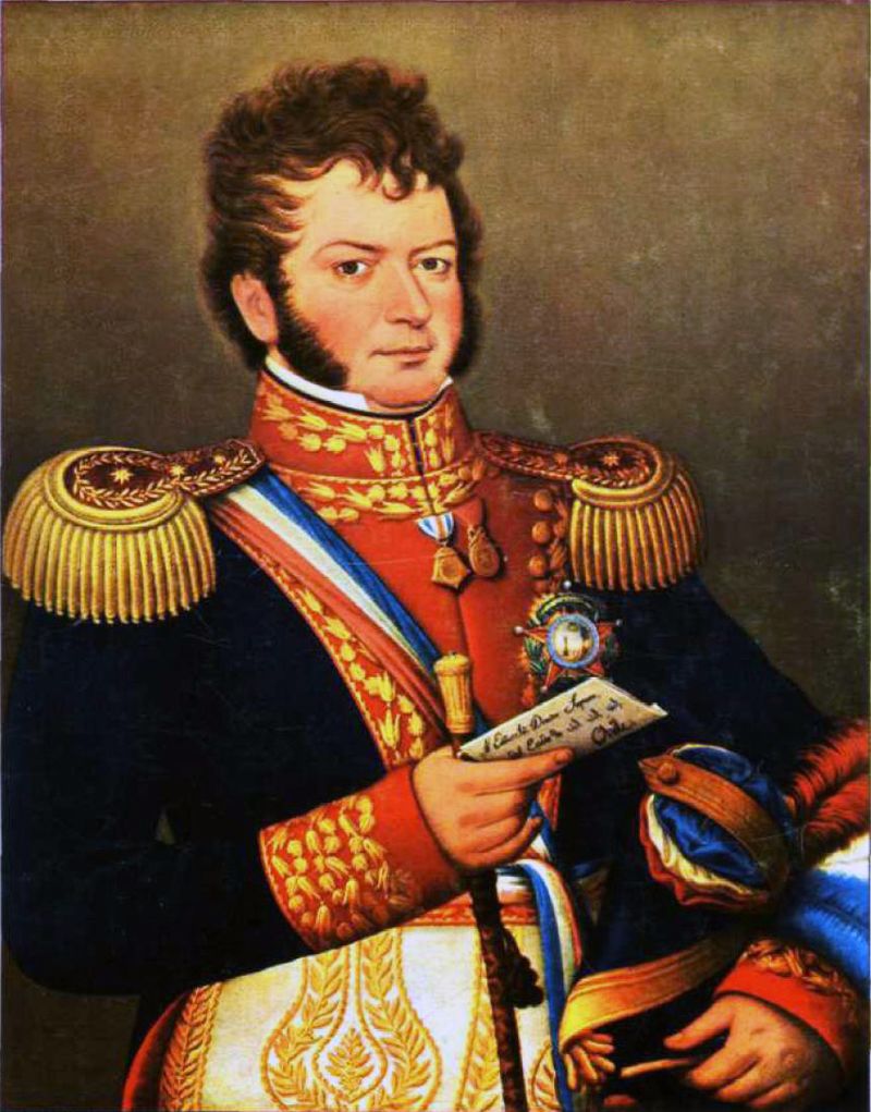 Imagen generada por inteligencia artificial de Bernardo O'Higgins, líder militar y político chileno, reconocido como uno de los Libertadores de América y figura clave en la independencia de Chile.