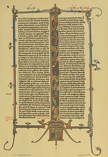 The first page of Genesis from a Latin Bible, probably from England, circa 1290-1300