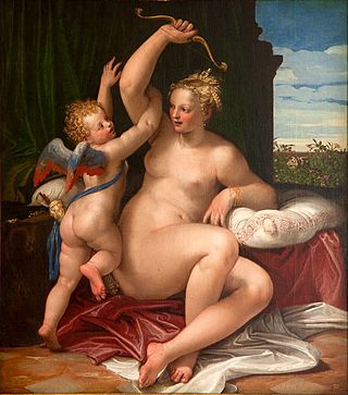 <i>Venus Disarming Cupid</i> Painting by Paolo Veronese