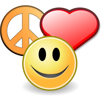 English: Peace, love and happyness