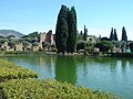 Pecile ubicado en el cuadripórtico monumental (Stoa Poikile) en la Villa Adriana, Tívoli.