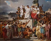 Смерть Юлия Цезаря. Подготовительный эскиз. Около 1826-1827, Музей Фабра, Монпелье, Франция.