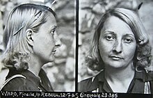 Mireille Provence (fotografie antropometrică, iulie 1945)