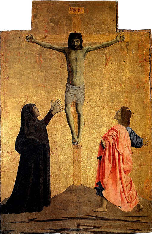 Piero della Francesca, Polittico di Misericordia (particolare Crocifissione)