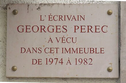 Plaque 13 rue Linné (Paris), où il vécut.