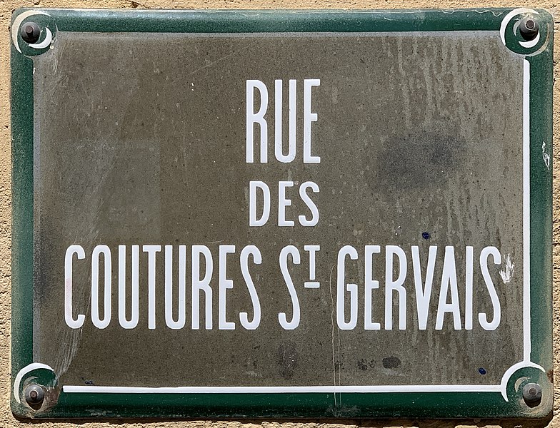 File:Plaque Rue Coutures Saint Gervais - Paris III (FR75) - 2021-06-16 - 1.jpg