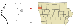 Plymouth County Iowa Incorporated and Unincorporated areas Remsen Highlighted.svg