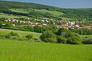 Čeština: Pohled na obec, Březová, okres Uherské Hradiště