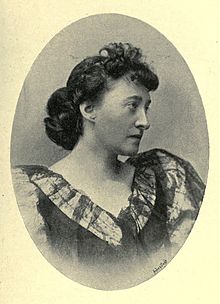 Sarah Grand, 1895, by Elliot & Fry