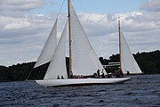 English: Sailing boat 'Prosit' owned by Akademischer Segler Verein on river Havel/Berlin