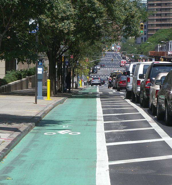 Bike lane on First Avenue