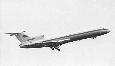 Štartujúci Tupolev Tu-154 (pôvodná verzia) Aeroflotu, 24. apríl 1969
