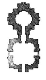 temple plan for twin spires of a temple