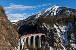 Thumbnail for File:RhB Ge 4-4 II 614 Glacier Express on Landwasser Viaduct.jpg