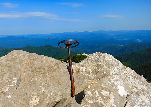 At the peak of Veliki Risnjak in Croatia