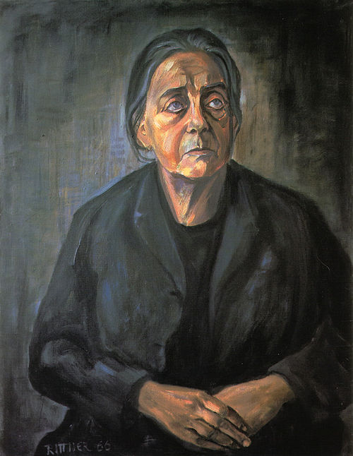 Therese Giehse as Mother Courage by Günter Rittner