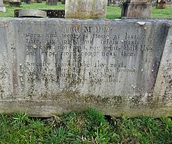 Robert Burns Thomson's verses on the Thomson family memorial. Robert Burns Thomson's verses on the family memorial. Kirk Lane Cemetery, Pollokshaws.jpg